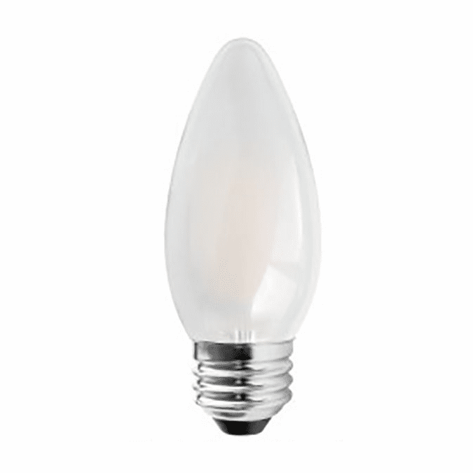 Cyber Tech Lighting LB40TCNF-D/WW-2PK 4.5W LED B11 Frosted Torpedo Candle Filament  Bulb+ Dim E26 2700K