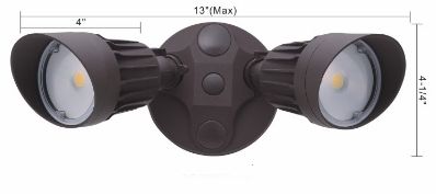 Cyber Tech Lighting LF20H2 20W Dual Head LED Security Light 5000K & 3000K - Ready Wholesale Electric Supply and Lighting