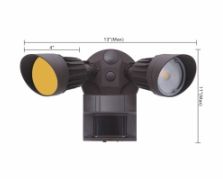 Cyber Tech Lighting LF20MH2/DL-WW 20W Dual Head LED 180 Degree Motion Sensor Security Light 5000K & 3000K - Ready Wholesale Electric Supply and Lighting