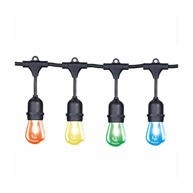 Cyber Tech Lighting SL-24RGB 24ft RGB String Light w/ Color Changing Remote incl. 12 LED S14 Lamps - Ready Wholesale Electric Supply and Lighting
