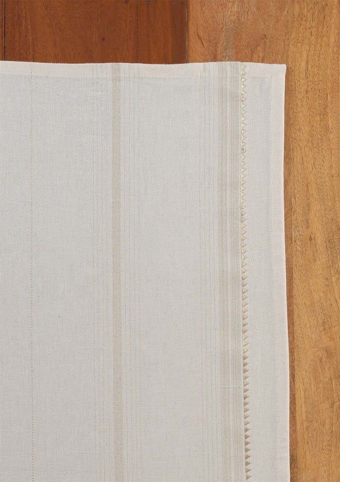 Daaram Beige Woven 100% Cotton Printed Table Cloth