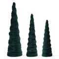 Dark Green Velvet Spiraled Fabric Cone Tree