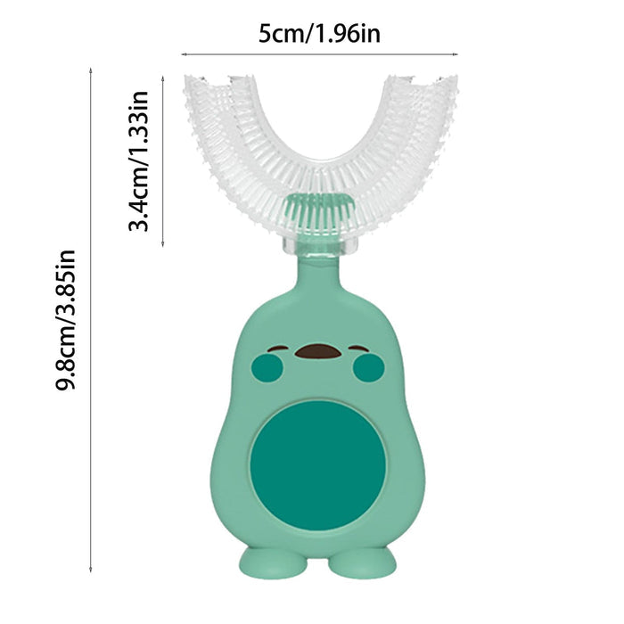 Gadget Gerbil Green / 2-6 Years Old Duck U-Shaped Kids Toothbrush