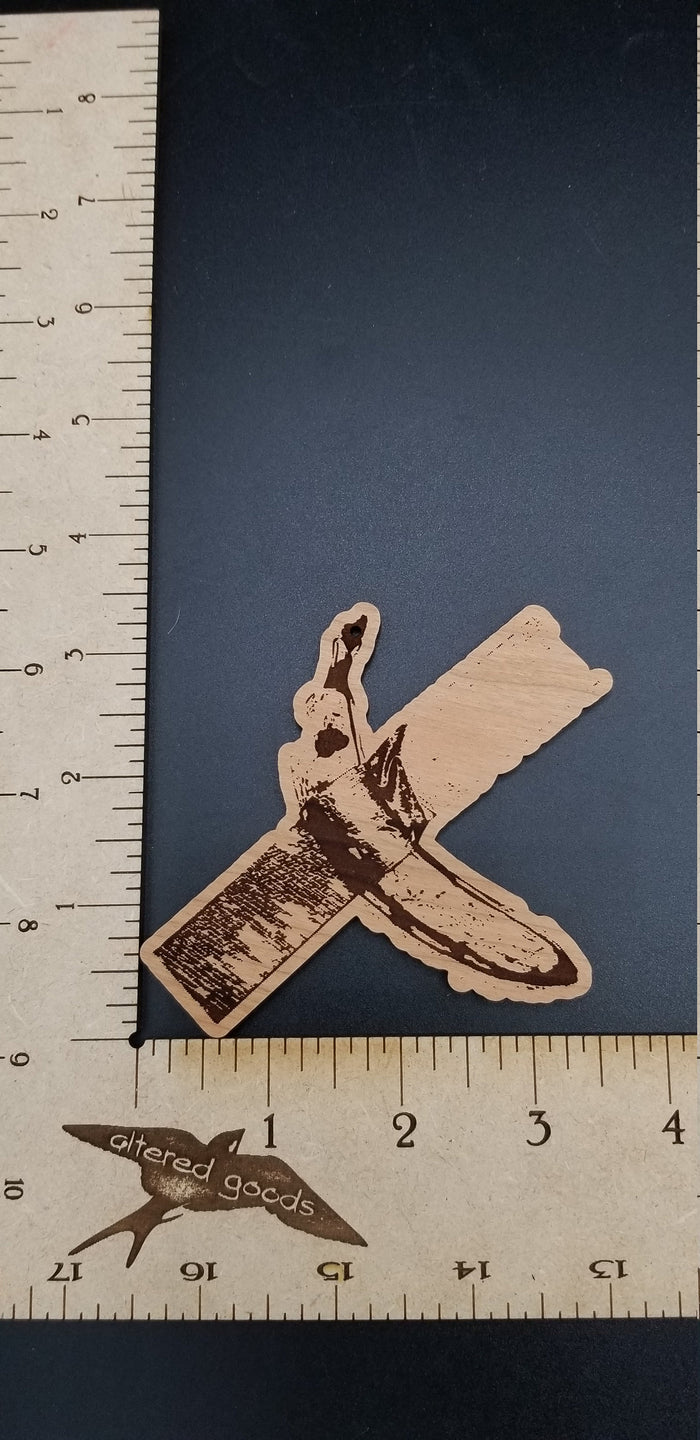 Duct tape banana wooden ornament - Altered Goods