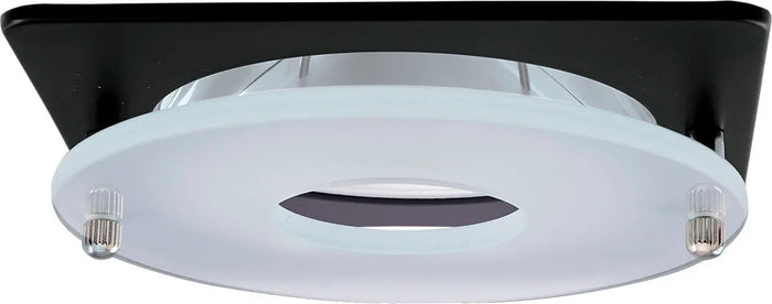 ELCO EL2426B 4" Square Suspended Frosted Glass Trim - Chrome with Black Trim - Ready Wholesale Electric Supply and Lighting