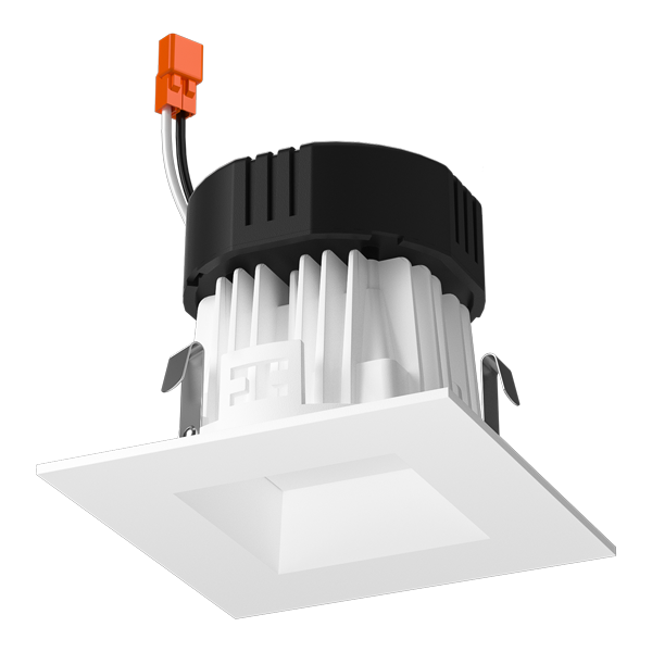 ELCO EL487CT5BB 4" 0-10V Square LED Reflector Inserts with 5-CCT and 3-Lumen Switch - Black - Ready Wholesale Electric Supply and Lighting