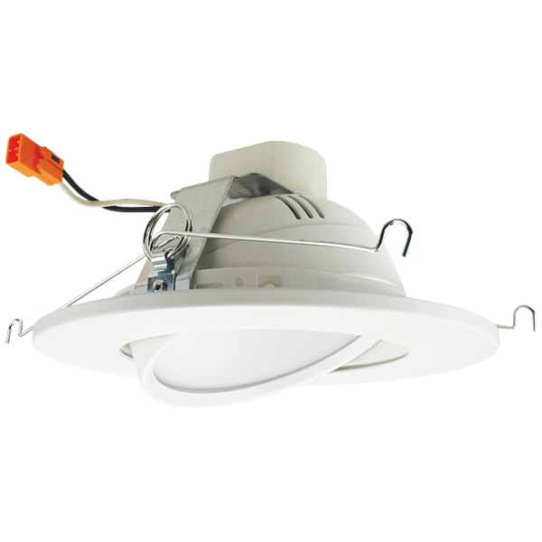 Elco EL613CT5W 6" Round LED Adjustable Gimbal Insert with 5-CCT Switch - Black - Ready Wholesale Electric Supply and Lighting