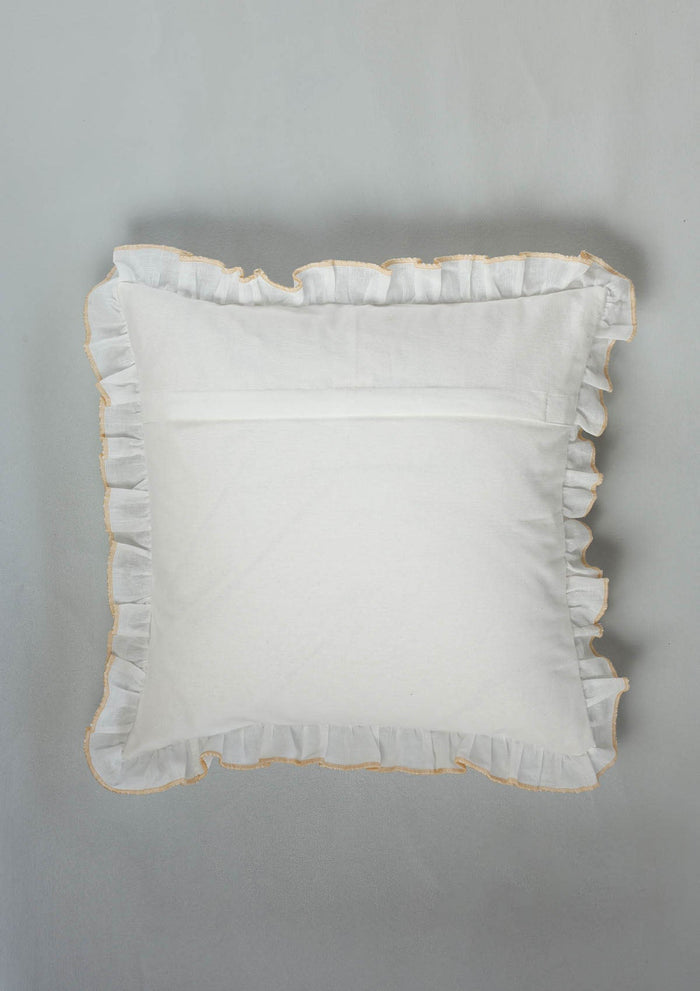 Elora Pink Embroidered 100% Cotton Cushion Cover For Sofa