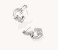 Emery Heart Rhod Metal White CZ Hoop Earrings Kendra Scott