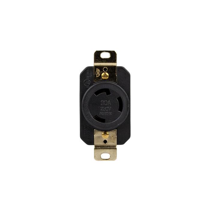 Enerlites 66460-BK - INDUSTRIAL GRADE, LOCKING RECEPTACLE, 30A, 250V, 2-POLE, 3-WIRE, NEMA L6-30R - Ready Wholesale Electric Supply and Lighting