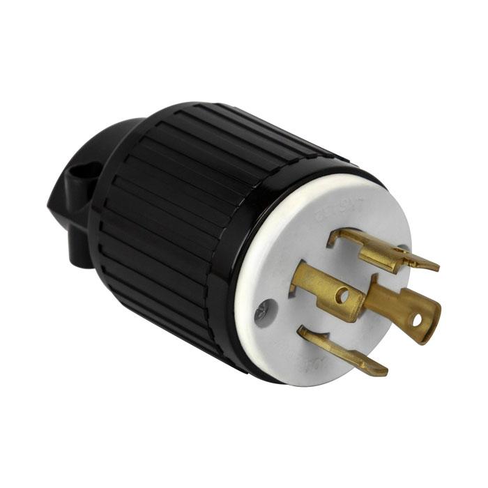 Enerlites 66800-BK - INDUSTRIAL GRADE, LOCKING PLUG L15-30P 30AMP..250VAC 3P, 4W, 3PY,GROUNDING - Ready Wholesale Electric Supply and Lighting