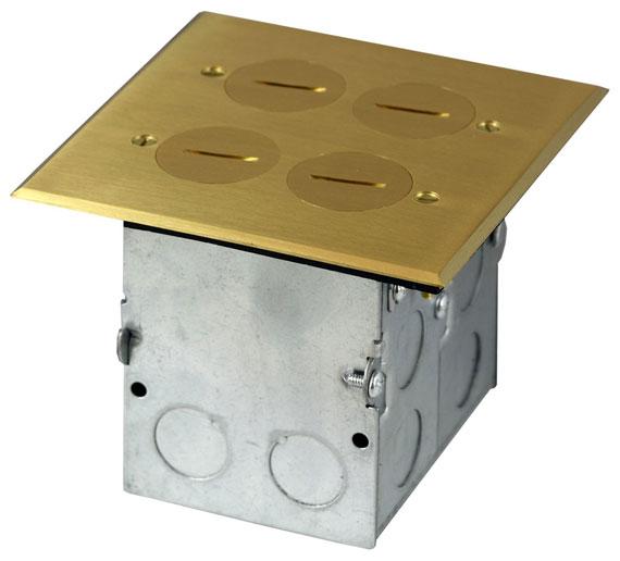 Enerlites 975510-C-D - 2-Gang Floor Box Assembly w/20A Deccora Receptacle Tamper & Weather Resistant & Datacom - Ready Wholesale Electric Supply and Lighting