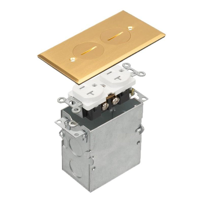 Enerlites 975547-C - 1-Gang Floor Box Assembly w/20A Deccora Receptacle Tamper & Weather Resistant - Ready Wholesale Electric Supply and Lighting
