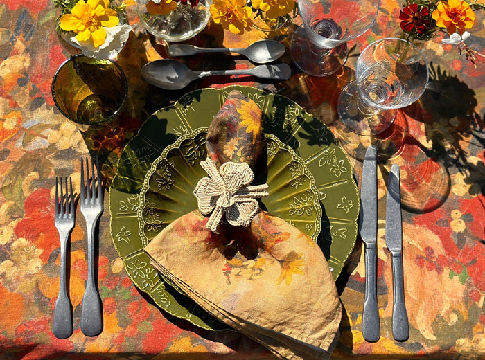 'Fleurs des Prés' Linen Napkin, 50x50cm