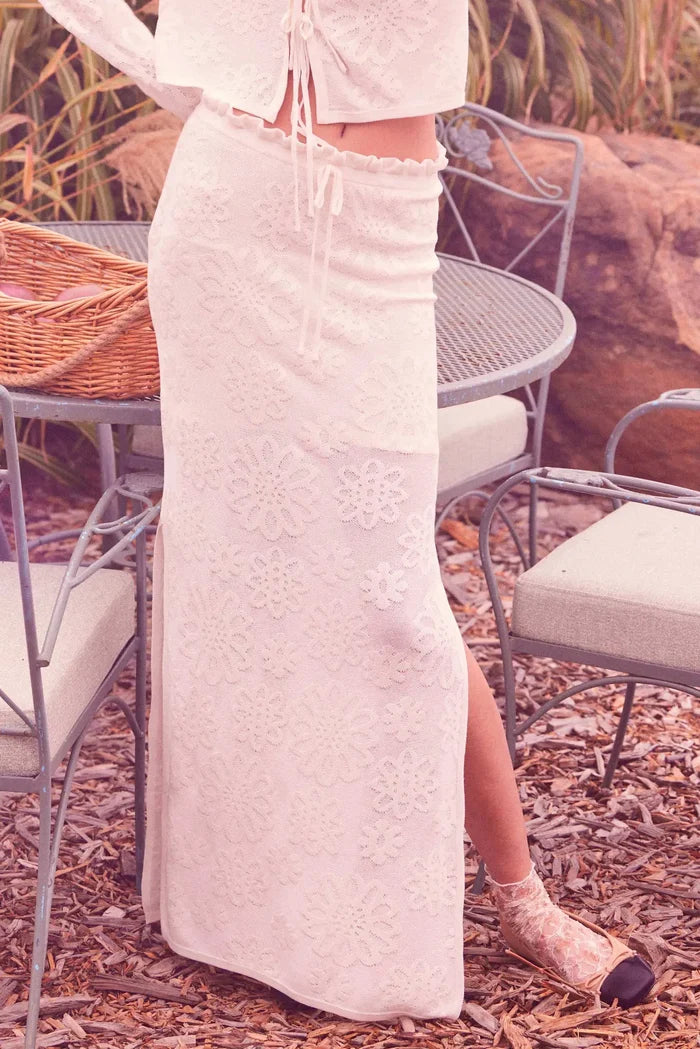 Flowers Forever Floral Jacquard Knit Maxi Skirt - ShopPromesa