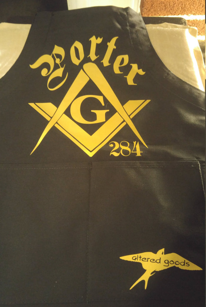 Freemason kitchen apron - Altered Goods