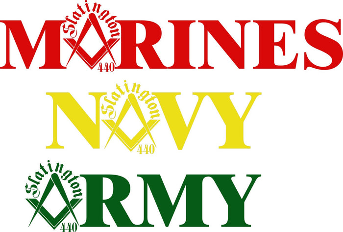 Freemason mug with army navy or marines - Altered Goods