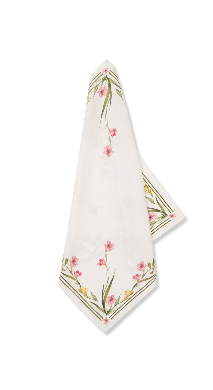 'Gladioli' Linen Napkin, 50x50cm