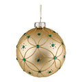 Gold and Green Glass Ball Ornament