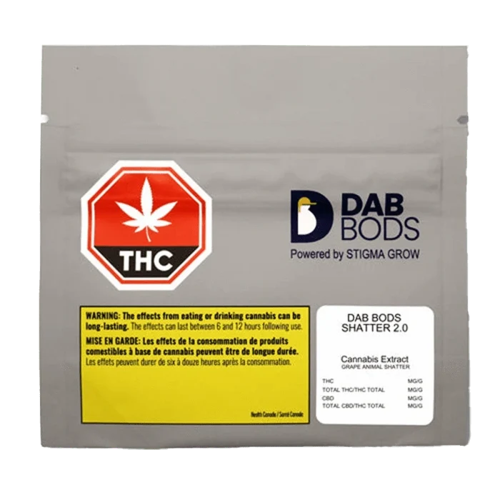 Front view of the Grape Animal Shatter 2.0 packaging with bold graphics on a black background.