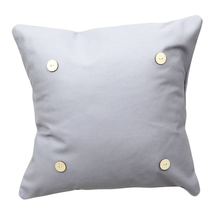 Gray LuckyBird Button Pillow