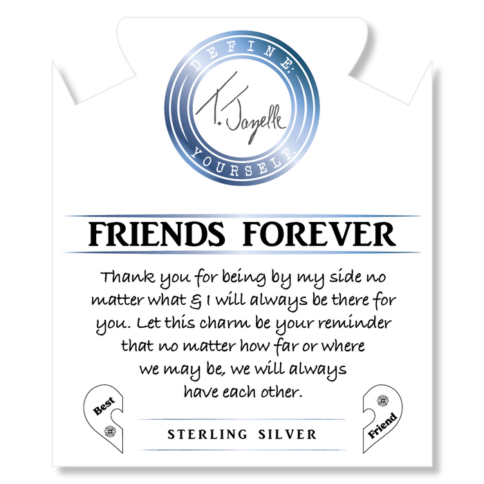 Green Quartz Stone Bracelet with Forever Friends Sterling Silver Charm