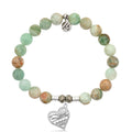 Green Quartz Stone Bracelet with Seas the Day Sterling Silver Charm