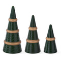 Green Wood Cone Trees with Gold Ring
