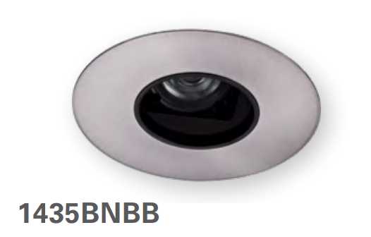HALO 1435BNBB 4" Round Pinhole with Oculus, Open, 35 degree Tilt, Brushed Nickel with Black Baffle - Ready Wholesale Electric Supply and Lighting