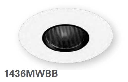 HALO 1436MWBB 4" Round Pinhole, Lens Wall Wash, Matte White with Black Baffle - Ready Wholesale Electric Supply and Lighting
