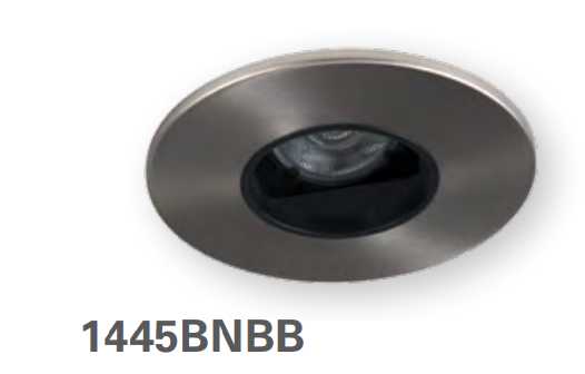 HALO 1445BNBB 4" Round Pinhole with Oculus, Open, 35 degree Tilt, Brushed Nickel with Black Baffle - Ready Wholesale Electric Supply and Lighting