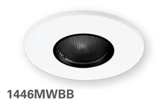 HALO 1446MWBB 4" Round Pinhole, Lens Wall Wash, Matte White with Black Bafffle - Ready Wholesale Electric Supply and Lighting