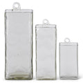 Hand-blown Square Clear Glass Hanging Vase - 1.25L