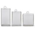 Hand-blown Square Clear Glass Hanging Vase - .75L