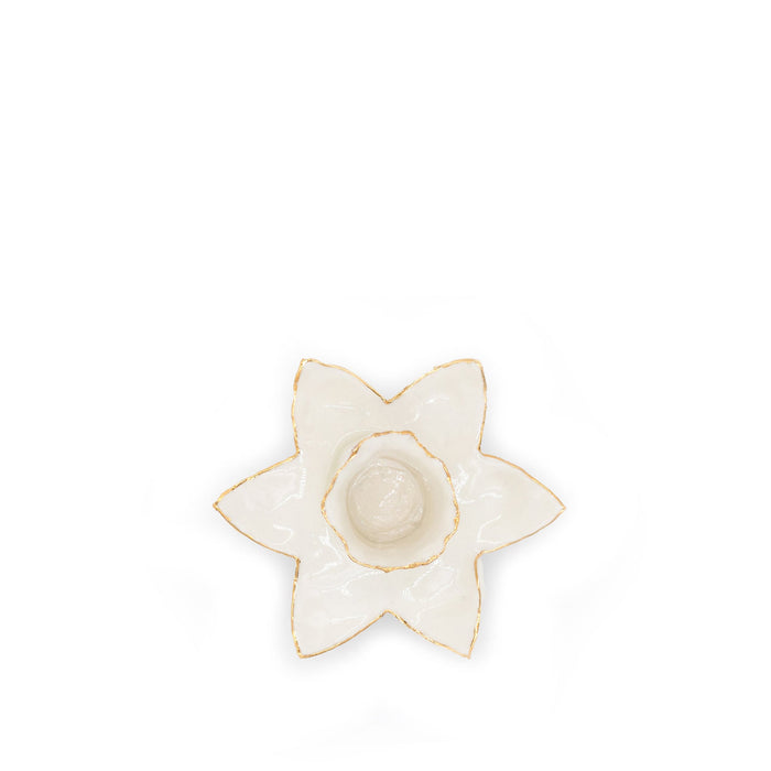 HB Daffodil Candle Holder with Gold Rim, 6cm