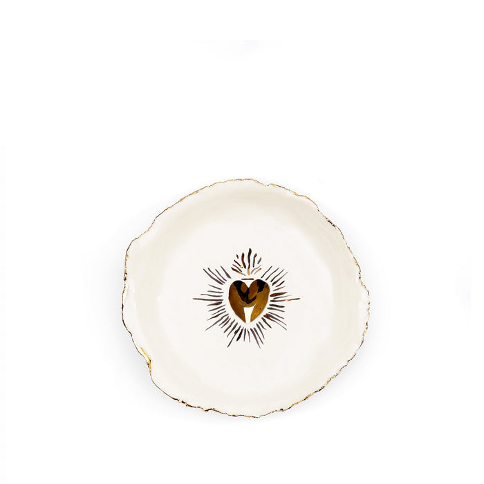 HB Jagged Bowl Gold Sacred Heart, 14cm