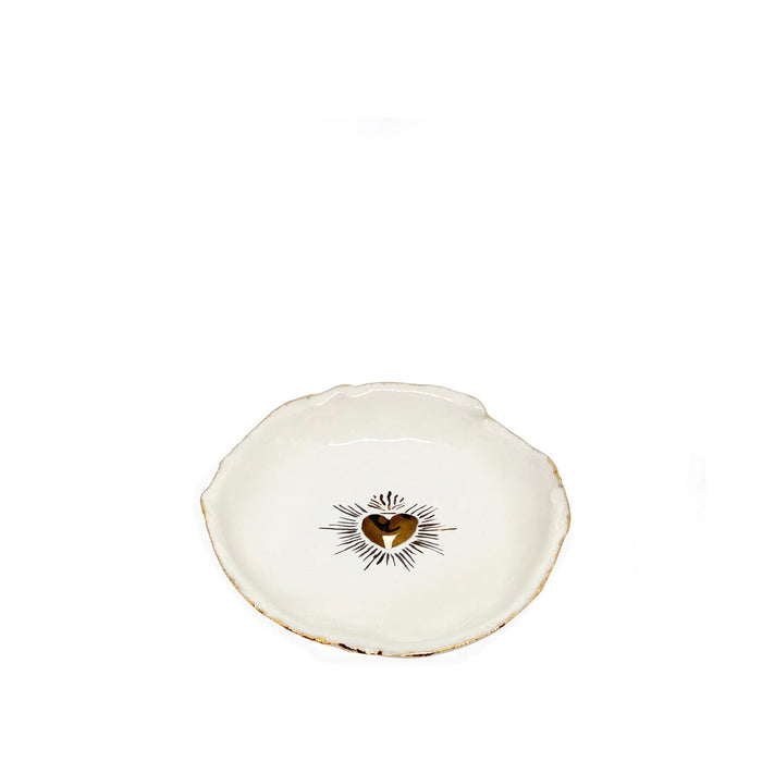 HB Jagged Bowl Gold Sacred Heart, 14cm
