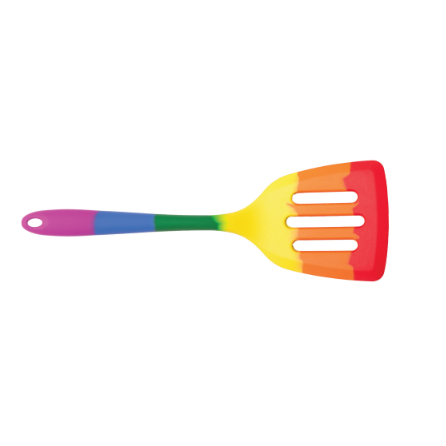 HIC Silicone Slotted Turner: 12", Rainbow