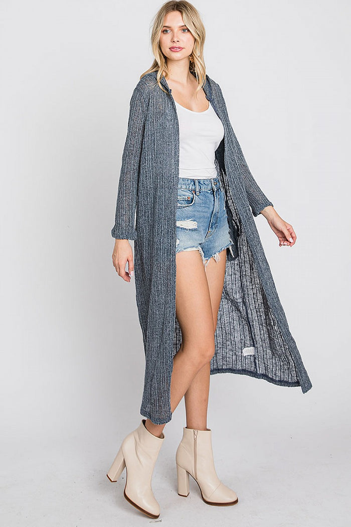 Hooded Long Body Cardigan