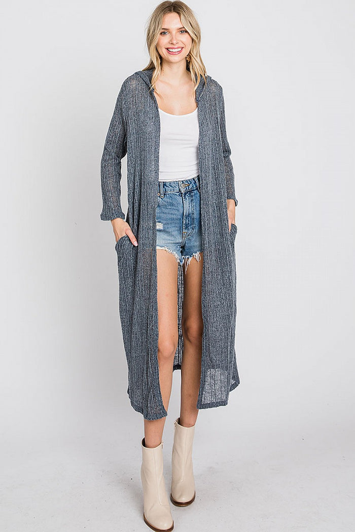 Hooded Long Body Cardigan