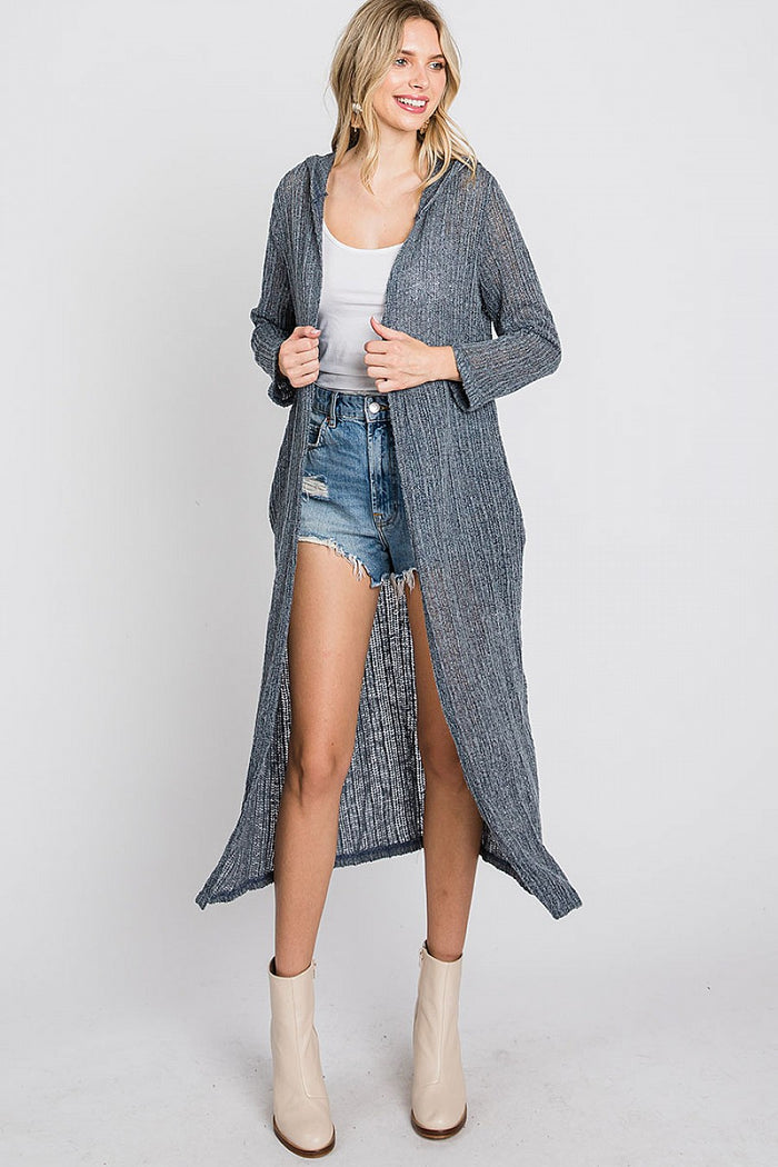 Hooded Long Body Cardigan