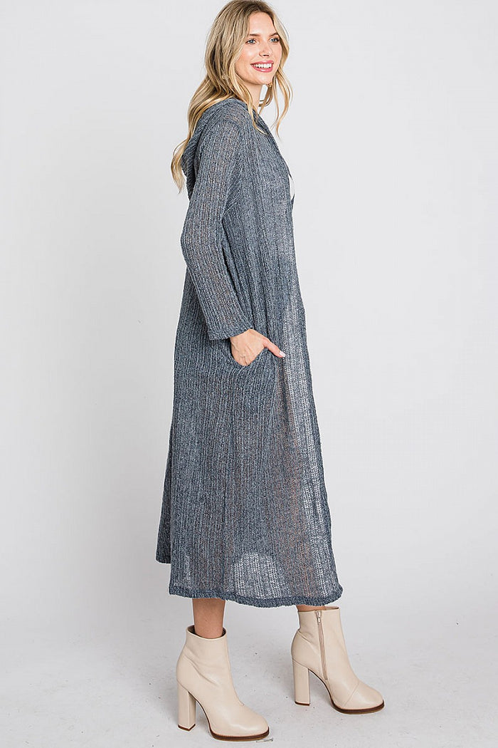 Hooded Long Body Cardigan