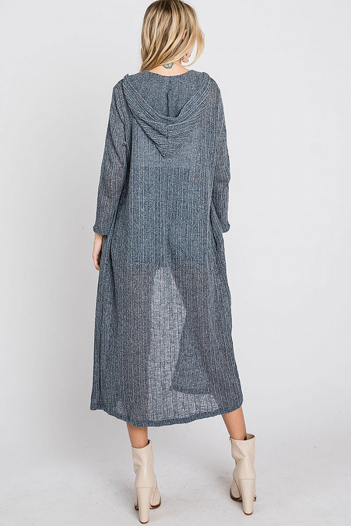 Hooded Long Body Cardigan