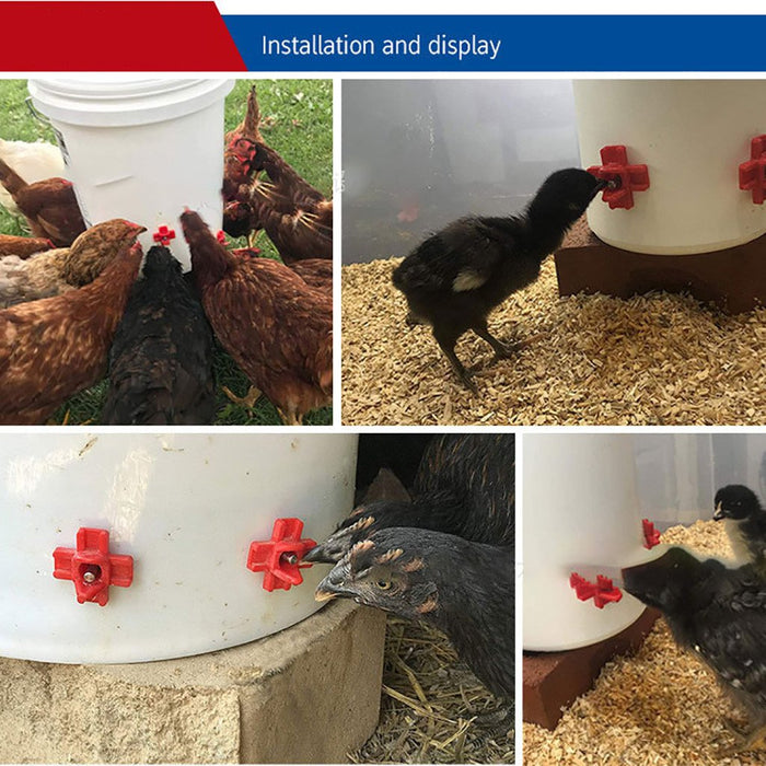 Horizontal Side Mount DIY Chicken & Poultry Animals Water Feeder