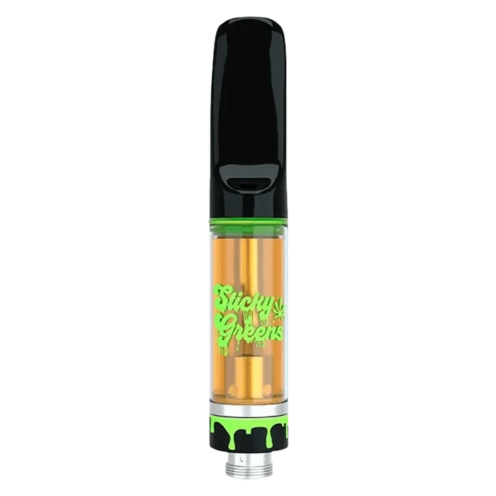 Close-up of the Iced Mint Liquid Diamonds Vape Cartridge, showing a clear, cylindrical cartridge with a metallic tip against a plain background.