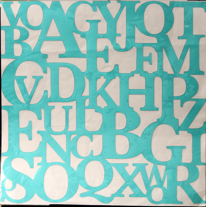 K & Company Blue Letters Clear Flexible 12 x 12 Stencil - SCRAPBOOKFARE