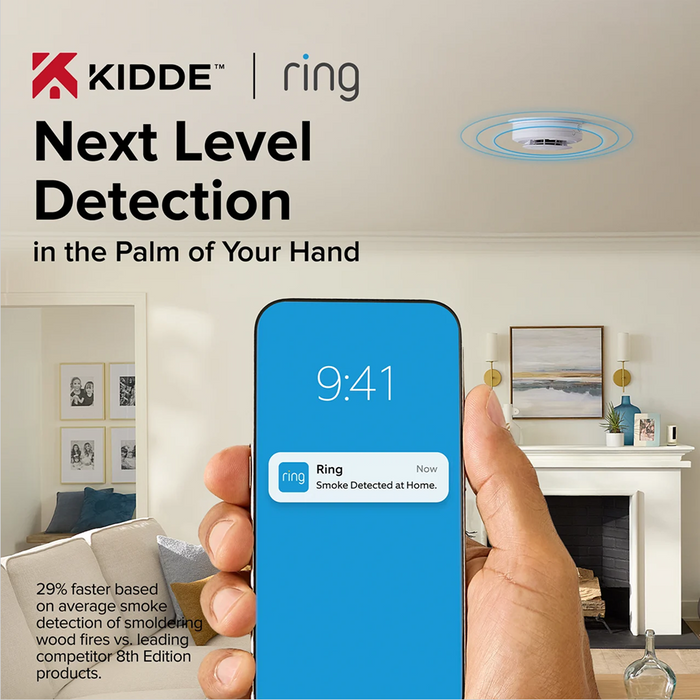 Kidde RGSAR-RW - Ring Smart Smoke Alarm, Hardwired with AA Battery Backup - Ready Wholesale Electric Supply and Lighting