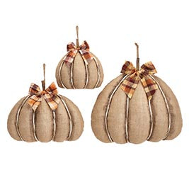 Large Burlap Pumpkin Wall Hanger