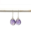 Large Faceted Amethyst Earrings - SS