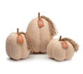 Large Tan Knit Pumpkin
